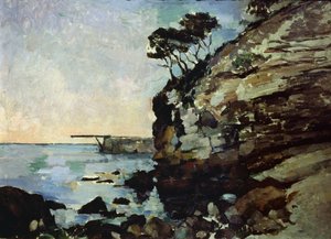 夕暮れ時のレスターク 作： Paul Cézanne